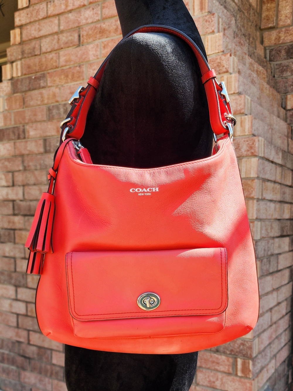 Coach Legacy Courtenay Hobo Bag Coral Red Leather 22381 Vintage 2012